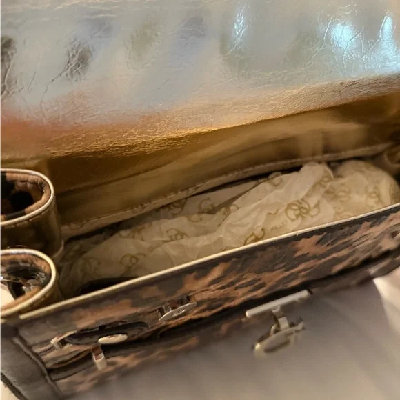 Guess Brown and Black Satchel with Gold Hardware - Picture 3 of 3